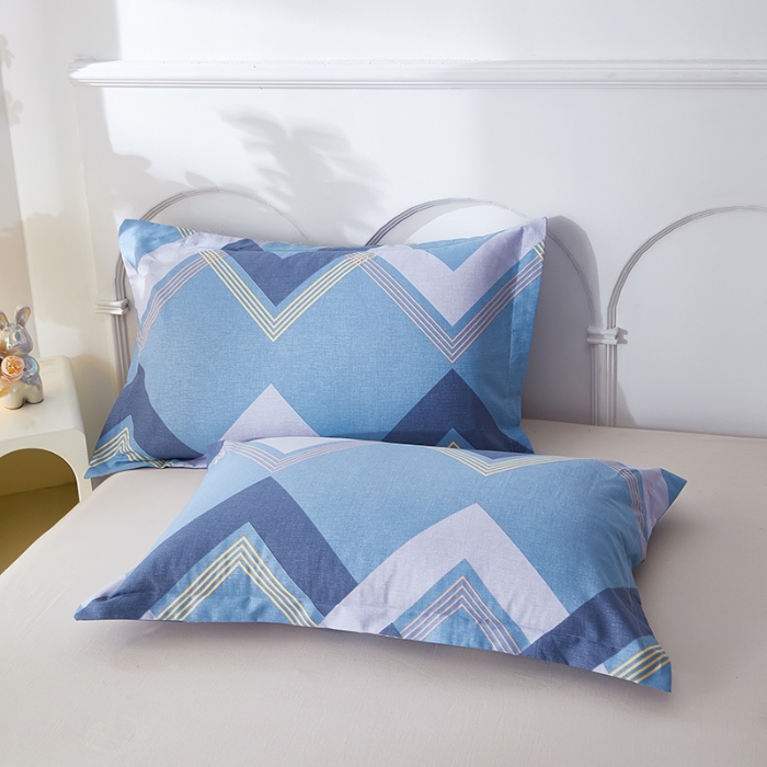 91家纺网 家纺一手货源 找家纺 三盛源 2025新款枕套全棉48x74cm信封一对学生宿舍纯棉枕头套枕皮单人枕芯通用 几何空间