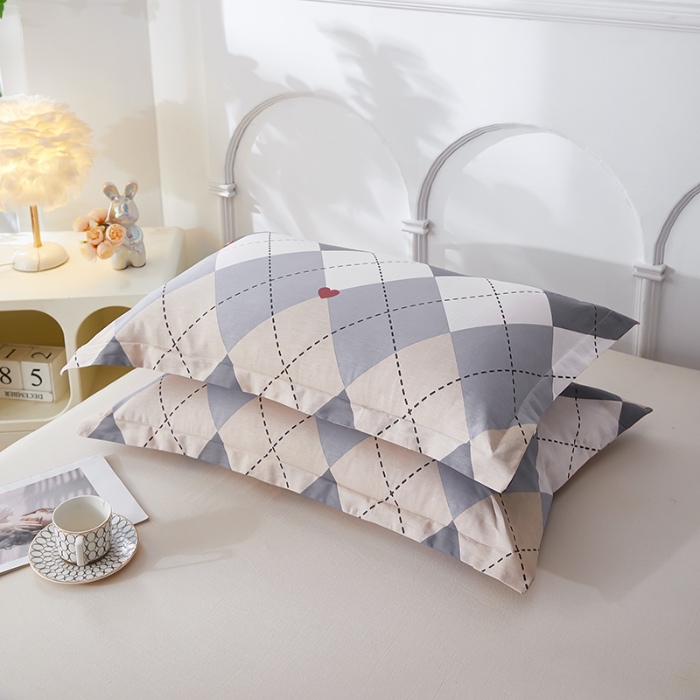 91家纺网 家纺一手货源 找家纺 三盛源 2025新款枕套全棉48x74cm信封一对学生宿舍纯棉枕头套枕皮单人枕芯通用 文景