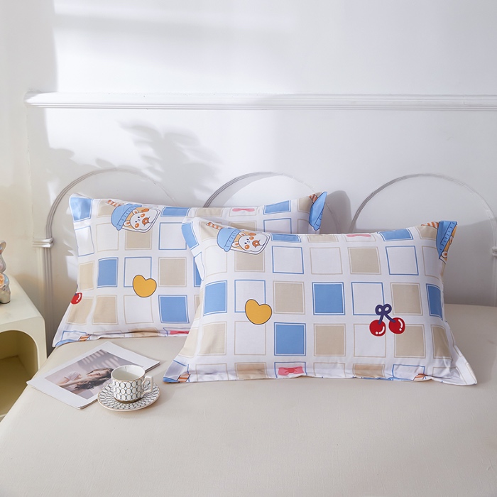 91家纺网 家纺一手货源 找家纺 三盛源 2025新款枕套全棉48x74cm信封一对学生宿舍纯棉枕头套枕皮单人枕芯通用 樱桃丸子