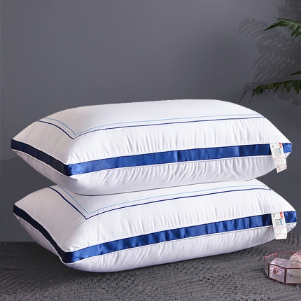 91家纺网 家纺一手货源 找家纺 兴丝露枕芯 刺绣贴边羽丝枕 酒店枕头 纤维枕