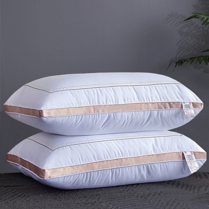 91家纺网 家纺一手货源 找家纺 兴丝露枕芯 刺绣贴边羽丝枕 酒店枕头 纤维枕