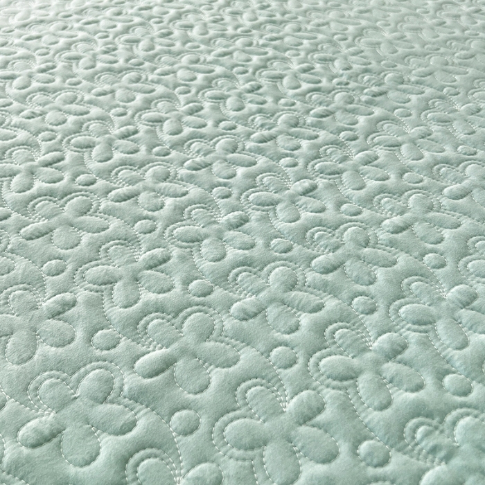 91家纺网 家纺一手货源 找家纺 2025韩版少女心法式公主风水洗棉蕾丝花边夏被床盖款四件套泡泡棉小竺棉凉蝴蝶结夏被床盖款四件套 蜜可儿-嫩芽绿 