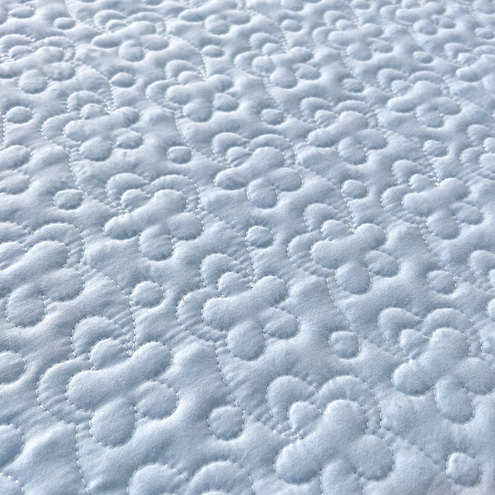 91家纺网 家纺一手货源 找家纺 2025韩版少女心法式公主风水洗棉蕾丝花边夏被床盖款四件套泡泡棉小竺棉凉蝴蝶结夏被床盖款四件套 蜜可儿-婴儿蓝 