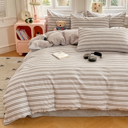 91家纺网 家纺一手货源 找家纺 （总）2025春夏季全棉纯棉13070四件套简约田园风格床罩被套四季通用床品套件