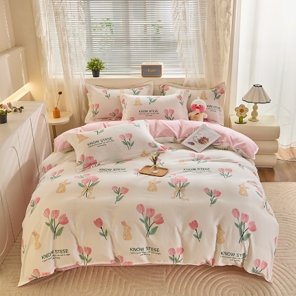 91家纺网 家纺一手货源 找家纺 （总）牧笛缘家纺 2025新款全棉12868四件套