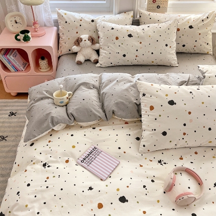 91家纺网 家纺一手货源 找家纺 （总）2025春夏季全棉纯棉13070四件套简约田园风格床罩被套四季通用床品套件