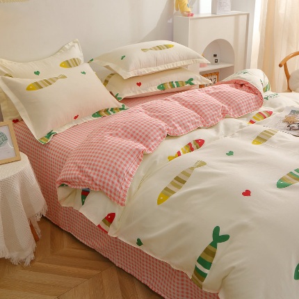 91家纺网 家纺一手货源 找家纺 （总）牧笛缘家纺 2025新款全棉12868单被套