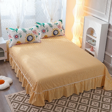 91家纺网 家纺一手货源 找家纺 （总）牧笛缘家纺 2025新款全棉12868单床裙