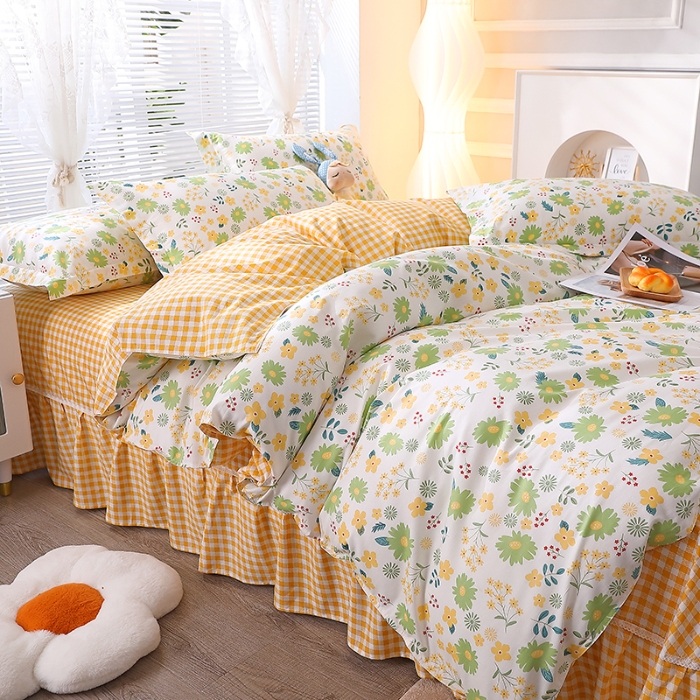 91家纺网 家纺一手货源 找家纺 （总）牧笛缘家纺 2025新款全棉12868单床裙