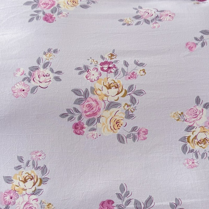 91家纺网 家纺一手货源 找家纺 苏米娜家纺2025春夏新款韩版复古花边A类有氧针织棉双层纱四件套纯棉麻泡泡棉小竺棉四件套法式赫本风水洗棉床盖款四件套 紫韵 