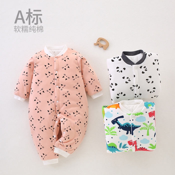 91家纺网 家纺一手货源 找家纺 （总）【惊喜捡漏】婴儿棉服a类秋冬季连体衣夹棉加厚宝宝衣服爬服新生