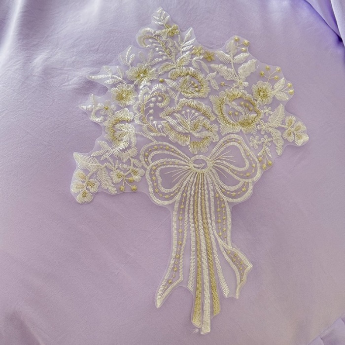 91家纺网 家纺一手货源 找家纺 苏米娜家纺2025春夏新品韩版甜美公主风超柔水洗棉床盖四件套刺绣针织棉双层纱纯棉棉麻全棉少女心夹棉床裙款夏被款床盖 花夕-梦幻紫 (0)