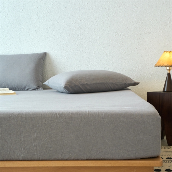 91家纺网 家纺一手货源 找家纺 （总）兰紫橙新款全棉色织全棉纯色水洗棉床笠		 		