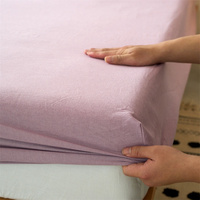 91家纺网 家纺一手货源 找家纺 （总）兰紫橙新款全棉色织全棉纯色水洗棉床笠		 		