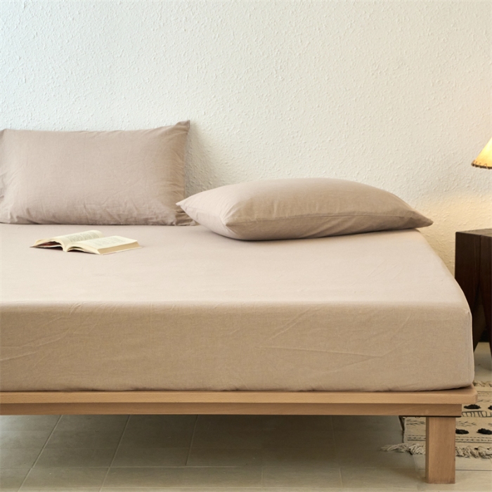 91家纺网 家纺一手货源 找家纺 （总）兰紫橙新款全棉色织全棉纯色水洗棉床笠		 		