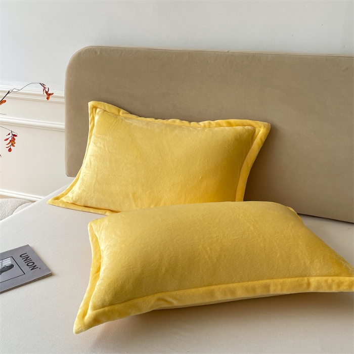 91家纺网 家纺一手货源 找家纺 （总）兰紫橙2025新款纯色牛奶绒枕套