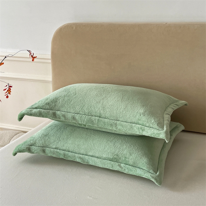 91家纺网 家纺一手货源 找家纺 （总）兰紫橙2025新款纯色牛奶绒枕套
