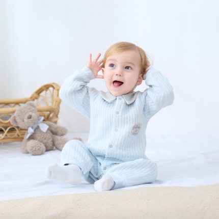 （总）【惊喜捡漏】婴儿连体衣纯棉春秋冬三层保暖爬服服睡衣爬爬服