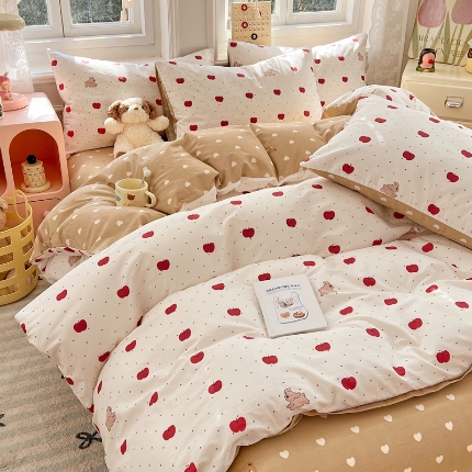 91家纺网 家纺一手货源 找家纺 （总）2025新全棉四件套简约印花系列亲肤床罩被套床笠款