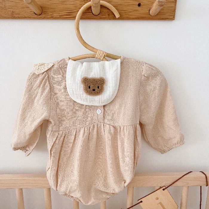 91家纺网 家纺一手货源 找家纺 （总）小熊全棉绉纱布婴儿吸汗巾幼儿园A类透气可爱宝宝儿童纯棉隔汗巾