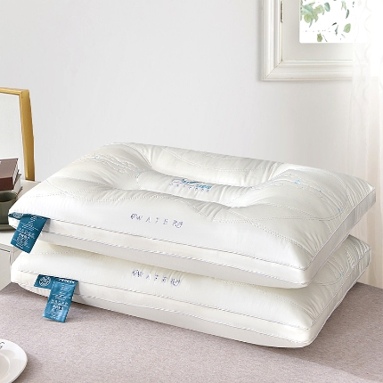 91家纺网 家纺一手货源 找家纺 （总）兴丝露枕芯 全棉刺绣羽丝枕 全棉护颈枕  立体双边枕 全棉枕芯 成人枕头