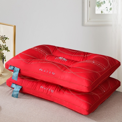 91家纺网 家纺一手货源 找家纺 兴丝露枕芯 全棉刺绣羽丝枕 全棉护颈枕 立体双边枕 全棉枕芯 成人枕头