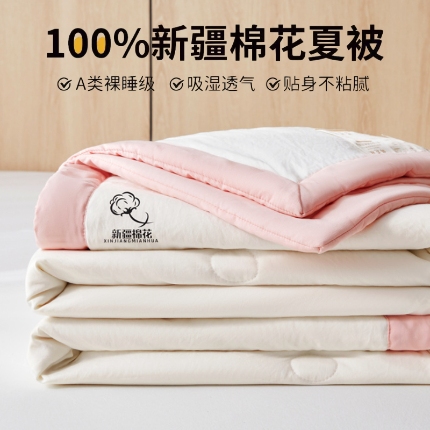 91家纺网 家纺一手货源 找家纺 （总）爱屋及屋 2025新款纯色撞色100%棉花填充夏被夏凉被空调被夏季可机洗薄被子被芯