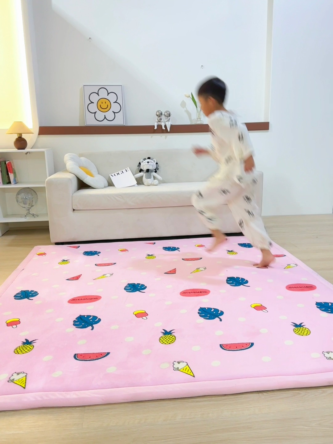 91家纺网 家纺一手货源 找家纺 玉清坊卡通牛奶绒榻榻米床垫地垫多功能垫子可定制任意尺寸 西瓜菠萝