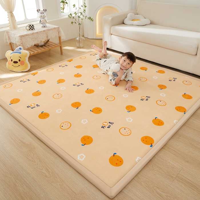 91家纺网 家纺一手货源 找家纺 玉清坊卡通牛奶绒榻榻米床垫地垫多功能垫子可定制任意尺寸 小橘子