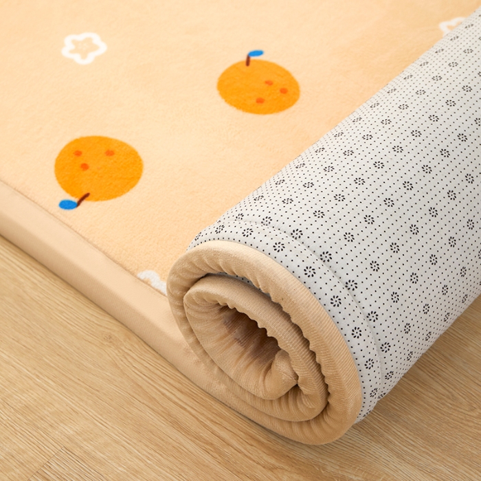 91家纺网 家纺一手货源 找家纺 玉清坊卡通牛奶绒榻榻米床垫地垫多功能垫子可定制任意尺寸 小橘子