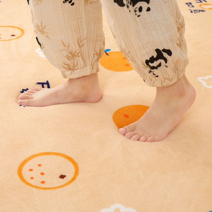 91家纺网 家纺一手货源 找家纺 玉清坊卡通牛奶绒榻榻米床垫地垫多功能垫子可定制任意尺寸 小橘子