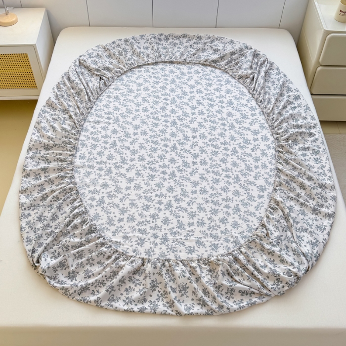 91家纺网 家纺一手货源 找家纺 （总）2025新款针织棉双层纱印花单床笠 床笠三件套