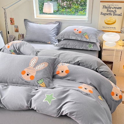 91家纺网 家纺一手货源 找家纺 （总）品乐家纺 2024新款全棉生态棉印花磨毛被套单品