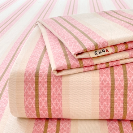 91家纺网 家纺一手货源 找家纺 （总）2025新款原棉老粗布三件套简约印花格子款夏凉被单枕套