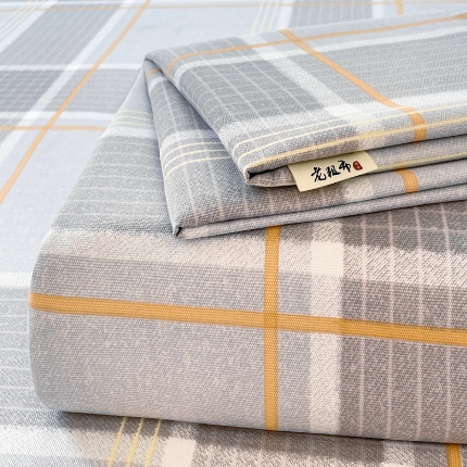 91家纺网 家纺一手货源 找家纺 （总）2025新款原棉老粗布三件套简约印花格子款夏凉被单枕套