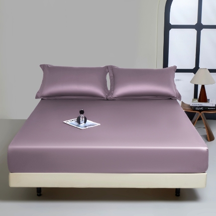 91家纺网 家纺一手货源 找家纺 秀色家纺 2024新品 A类100支双股长绒棉单品床笠 梦易-香芋紫