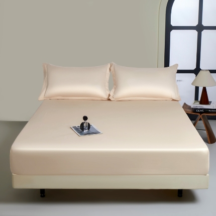 91家纺网 家纺一手货源 找家纺 秀色家纺 2024新品 A类100支双股长绒棉单品床笠 梦易-奶昔白