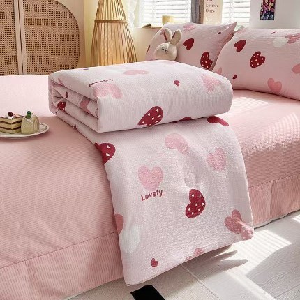 91家纺网 家纺一手货源 找家纺 （总）梦莱情 2025新款泡泡棉提花夏被