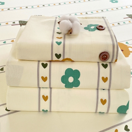 91家纺网 家纺一手货源 找家纺 （总）2025款夏季纽扣款原棉老粗布三件套简约印花床单扣四季通用床上用品