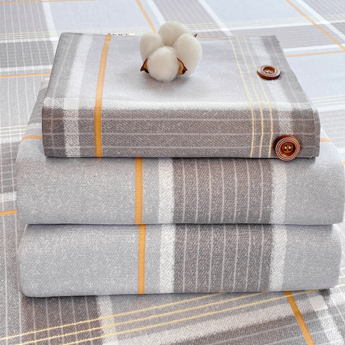 91家纺网 家纺一手货源 找家纺 （总）2025款夏季纽扣款原棉老粗布三件套简约印花床单扣四季通用床上用品