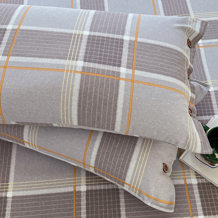 91家纺网 家纺一手货源 找家纺 （总）2025款夏季纽扣款原棉老粗布三件套简约印花床单扣四季通用床上用品