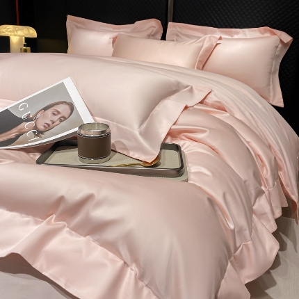 91家纺网 家纺一手货源 找家纺 （总）（总）（总）星蕴家纺 2025新款纯色澳棉长绒棉摩卡系列四件套