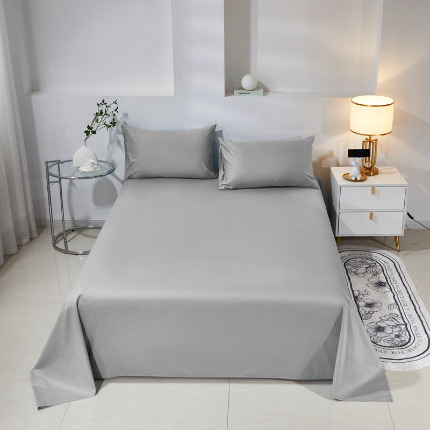 91家纺网 家纺一手货源 找家纺 （总）晶缦家纺 2025新款喷气全棉13376纯棉斜纹纯色多规格四件套和单品-沐色系列 单床单