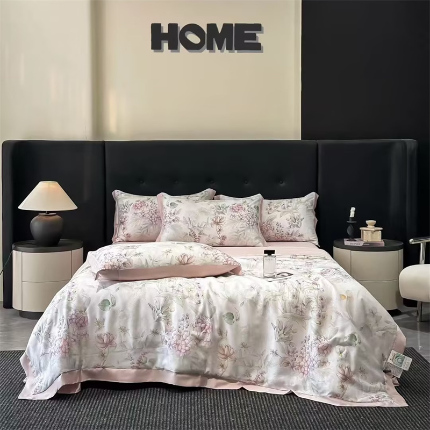 91家纺网 家纺一手货源 找家纺 （总）迷尚家居 2025新款夏被100%莱赛尔数码印花夏被四件套50支天丝夏被
