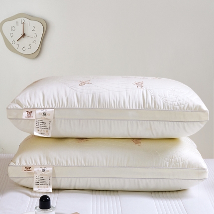 91家纺网 家纺一手货源 找家纺 （总）兴丝露枕芯 全棉刺绣羽丝枕 枕芯 蝴蝶枕 立体双边枕 全棉枕芯 成人枕头