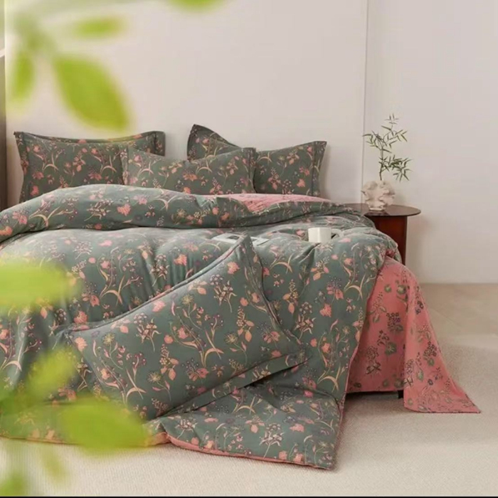 91家纺网 家纺一手货源 找家纺 （总）禧多家纺 2025新款亲肤舒适双层纱提花四件套