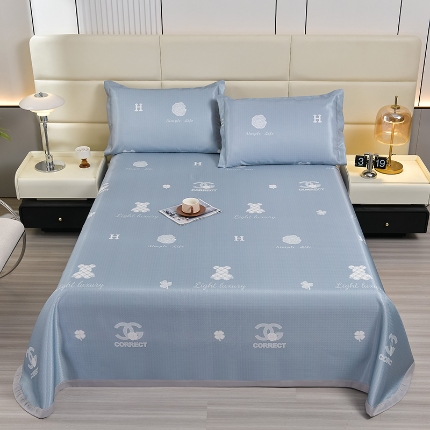 91家纺网 家纺一手货源 找家纺 （总）星窝家纺 2025新款直播电商优选可机洗斜纹提花冰丝凉席三件套