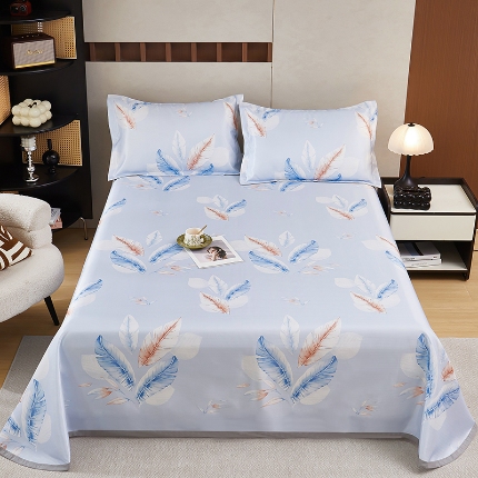 91家纺网 家纺一手货源 找家纺 （总）星窝家纺 2025新款直播电商优选可机洗斜纹提花冰丝凉席三件套