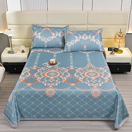 91家纺网 家纺一手货源 找家纺 （总）星窝家纺 2025新款直播电商优选可机洗斜纹提花冰丝凉席三件套