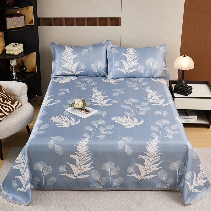 91家纺网 家纺一手货源 找家纺 （总）星窝家纺 2025新款直播电商优选可机洗斜纹提花冰丝凉席三件套